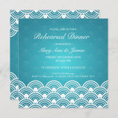 Weddenschap-repetitie Dinner Scalloped Pattern Blu Kaart (Voorkant / Achterkant)