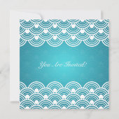 Weddenschap-repetitie Dinner Scalloped Pattern Blu Kaart (Achterkant)