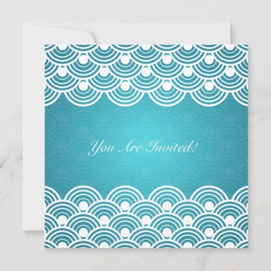 Weddenschap-repetitie Dinner Scalloped Pattern Blu Kaart (Achterkant)