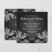 Weddenschap-repetitie Dinner  Swirls 2 Black Kaart (Voorkant / Achterkant)