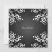 Weddenschap-repetitie Dinner  Swirls 2 Black Kaart (Achterkant)