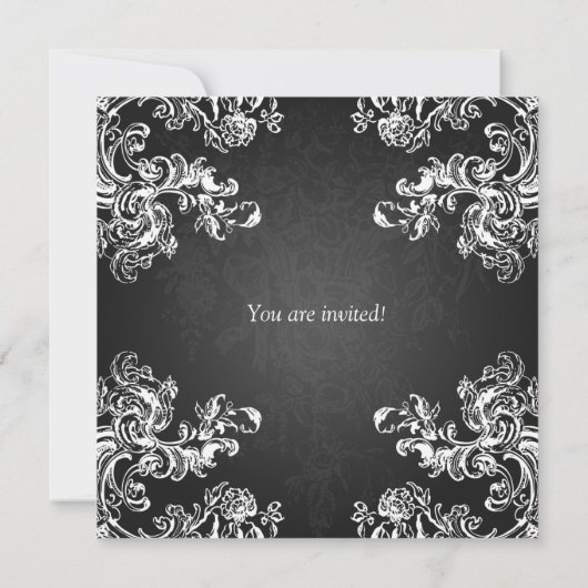 Weddenschap-repetitie Dinner  Swirls 2 Black Kaart (Achterkant)