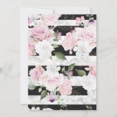 Weddenschap repetitie in Floral Marble Black Chic Kaart (Achterkant)