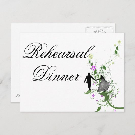 Weddenschap-repetitie Inbelnodiging floral Uitnodiging Briefkaart (Voorkant / Achterkant)