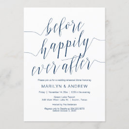 Weddenschap-repetitie, marineblauw kalligrafie kaart