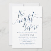 Weddenschap-repetitie, marineblauw-kalligrafie kaart (Voorkant)