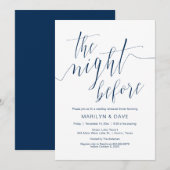 Weddenschap-repetitie, marineblauw-kalligrafie kaart (Voorkant / Achterkant)