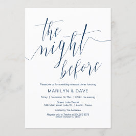 Weddenschap-repetitie, marineblauw-kalligrafie kaart