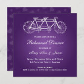 Weddenschap-repetitie Tinner Tandem Bike Paars Kaart (Voorkant / Achterkant)