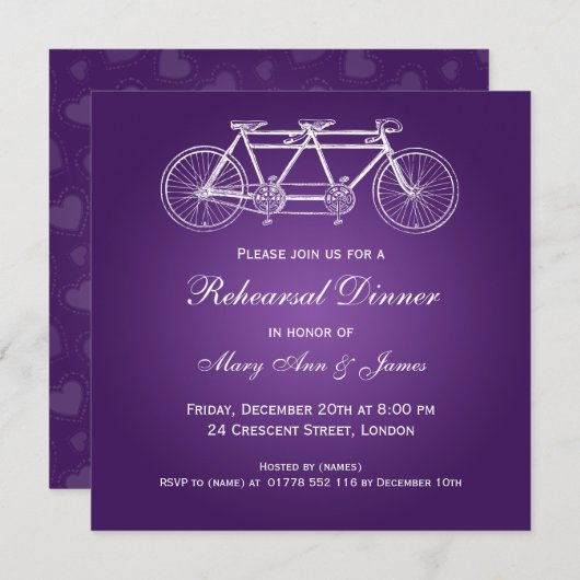 Weddenschap-repetitie Tinner Tandem Bike Paars Kaart