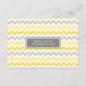 Weddenschap Richtkaart Geel Grijs Chevron Informatiekaartje (Achterkant)