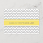 Weddenschap Richtkaart Geel Grijs Chevron Informatiekaartje (Achterkant)