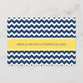 Weddenschap Richtkaarten Blauwe Gele Chevron Informatiekaartje (Achterkant)