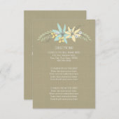 Weddenschap Richtkaarten Burlap Spring Flowers Informatiekaartje (Voorkant / Achterkant)