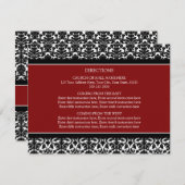 Weddenschap Richtkaarten Red Black Damask Informatiekaartje (Voorkant / Achterkant)