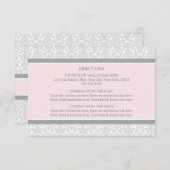Weddenschap Richtkaarten Roze grijze Damask Informatiekaartje (Voorkant / Achterkant)