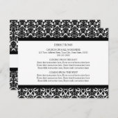 Weddenschap Richtkaarten Zwart-wit Damask Informatiekaartje (Voorkant / Achterkant)