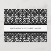 Weddenschap Richtkaarten Zwart-wit Damask Informatiekaartje (Achterkant)