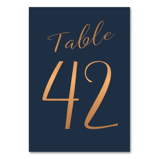 Weddenschap rogesold glitter navy elegant tabelnum kaart (Voorkant)