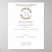 Weddenschap Rood en Roze Floral Wreath Poster (Voorkant)