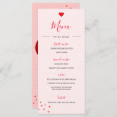 Weddenschap Rood hart Modern Eenvoudig bruiloft Programmakaart (Voorkant / Achterkant)