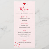 Weddenschap Rood hart Modern Eenvoudig bruiloft Programmakaart (Voorkant)