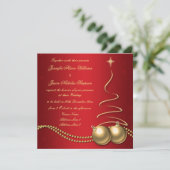 Weddenschap Rood met gouden kerstboom Kaart (Staand voorkant)