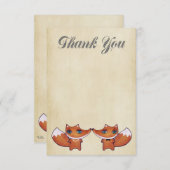 Weddenschap Rood met paar dank je briefkaarten (Voorkant / Achterkant)