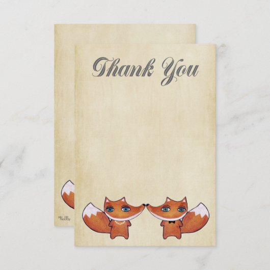 Weddenschap Rood met paar dank je briefkaarten (Voorkant / Achterkant)