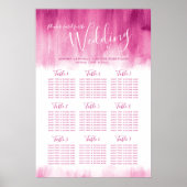 Weddenschap rood roze abstract tafelplan poster (Voorkant)
