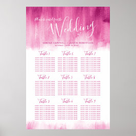 Weddenschap rood roze abstract tafelplan poster