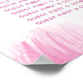 Weddenschap rood roze abstract tafelplan poster (Hoek)