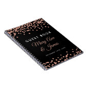 Weddenschap Roos Gold Glitter Confetti Black Notitieboek (Rechterzijde)