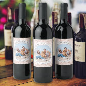 Weddenschap Roos Gold Glitter Foto Wijn Etiket