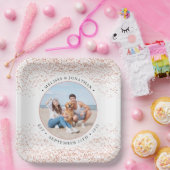 Weddenschap Roos Gold Glitter Photo Square Papieren Bordje (Feest)