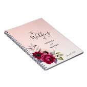 Weddenschap roos gouden bruine roze floralen notitieboek (Rechterzijde)