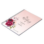 Weddenschap roos gouden bruine roze floralen notitieboek (Linkerzijde)