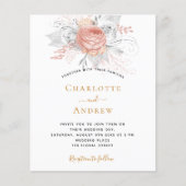 Weddenschap roos gouden floraal elegant zilver bud flyer (Voorkant)