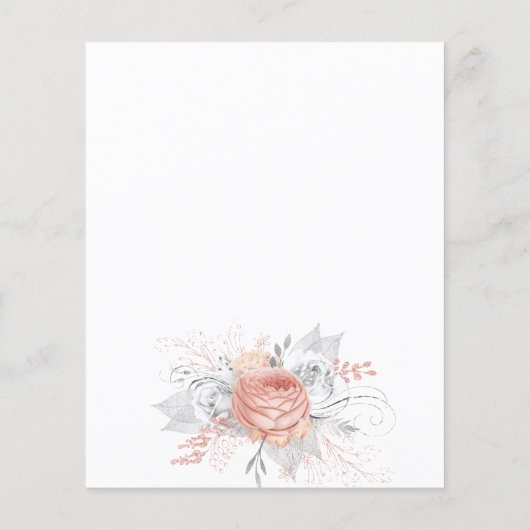 Weddenschap roos goudfloraal zilver flyer (Achterkant)