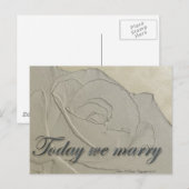 Weddenschap Roos in reliëf Uitnodiging Briefkaart (Voorkant / Achterkant)