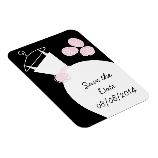 Weddenschap Rown Pink "Save the Date" zwart Magneet (Rechterzijde)