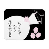 Weddenschap Rown Pink "Save the Date" zwart Magneet (Horizontaal)