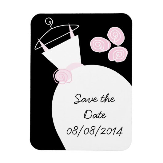 Weddenschap Rown Pink "Save the Date" zwart Magneet (Verticaal)