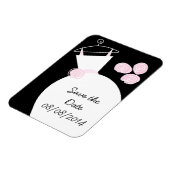 Weddenschap Rown Pink "Save the Date" zwart Magneet (Linkerzijde)