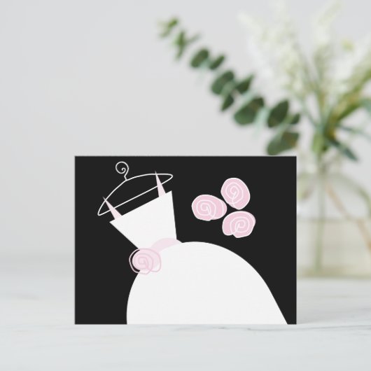 Weddenschap Rown Pink zwarte pastel horizontaal Briefkaart (Staand voorkant)