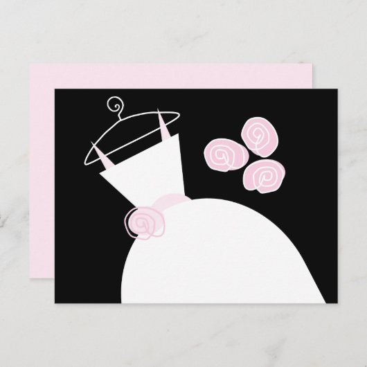 Weddenschap Rown Pink zwarte pastel horizontaal Briefkaart (Voorkant / Achterkant)