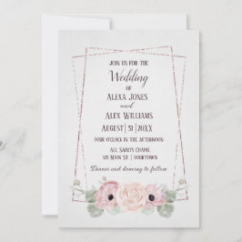 Weddenschap Roze Anemone en Glitter Lijst Kaart