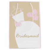 Weddenschap Roze Beige Bridesmaid roze medium Cadeauzakje (Voorkant)