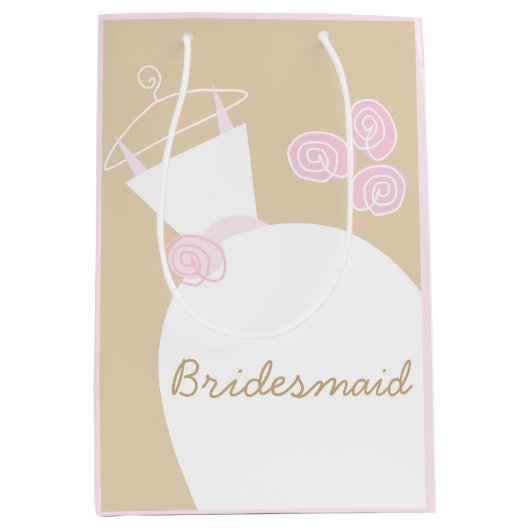 Weddenschap Roze Beige Bridesmaid roze medium Medium Cadeauzakje (Voorkant)