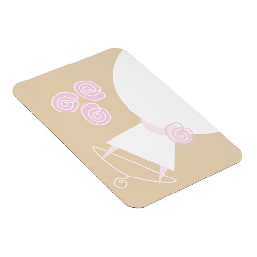 Weddenschap Roze Beige Horizontale Magnet Magneet (Rechterzijde)